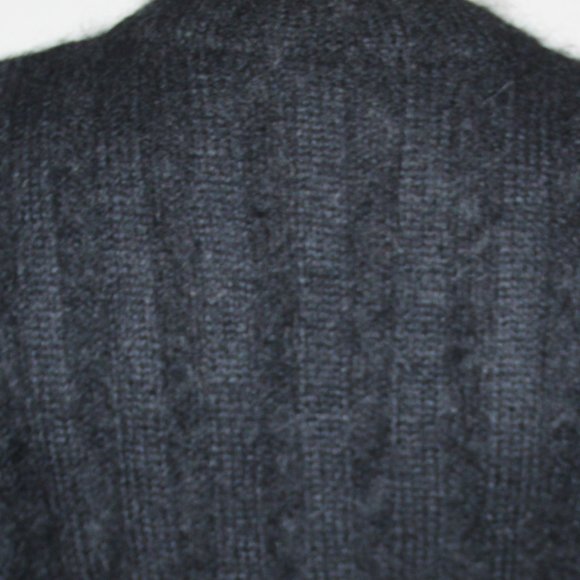 FENDI Black Mohair Wool Blend Sweater Goat Hair Fringe Sleeves & Hem Size IT42 - Picture 5 of 8